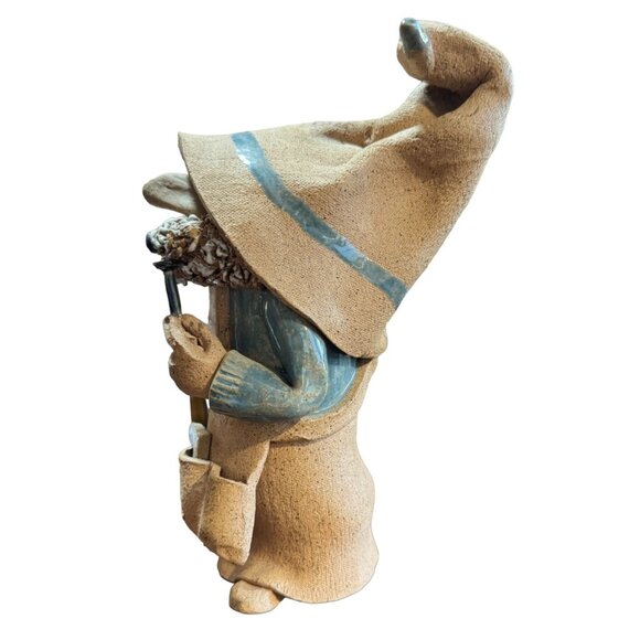 Vtg Studio Pottery Scottish Highland Gnome Carpenter Figurine Signed B Bach 1981 - Picture 5 of 6